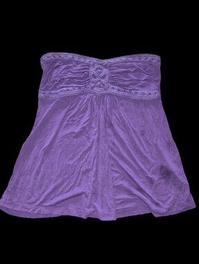 Womens Y2K Purple Strapless Top